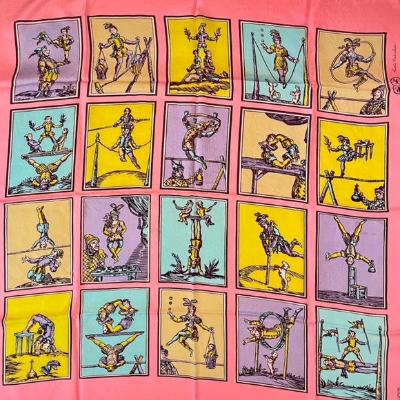 Brooke Cadwallader Carnival Mid-Century Era Silk Scarf, 1947-1950 - Picture 5 of 13